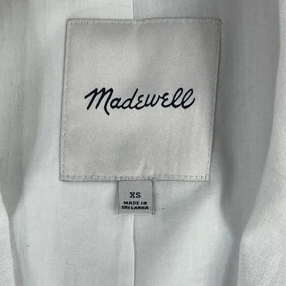 MADEWELL The Larsen Blazer Women Size XS 100% Linen White - Picture 4 of 16